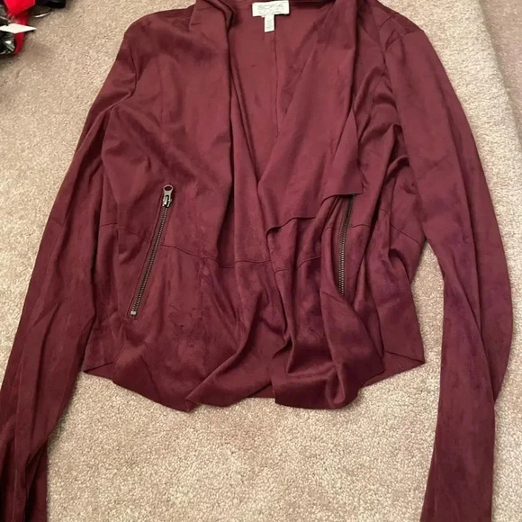 SOPHIA JEANS BY SOPHIA VERGERÀ FAUX SUEDE MOTO JACKET IN FIG SIZE LARGE - Picture 7 of 16